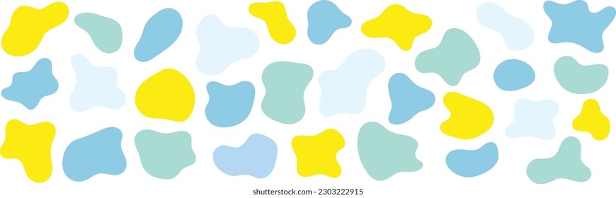 Organic abstract Shapes in summer colors, vector illustrations