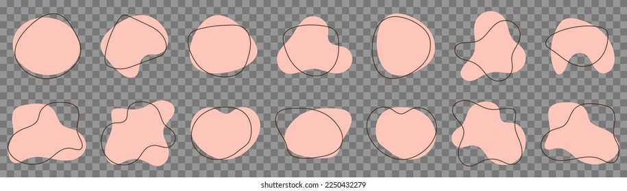 Organic abstract shapes. Vector illustration isolated on transparent background