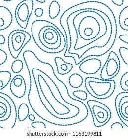 Organic abstract shapes vector seamless pattern. Modern simple background with hand drawn rounded shapes.