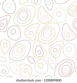 Organic abstract shapes vector seamless pattern. Modern simple background with hand drawn rounded shapes.
