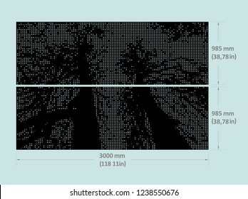 Organic and abstract vectorized designs for laser cutting and punching. Microperforated cutting that simulates images. Suitable for cladding metal facades. Scalable