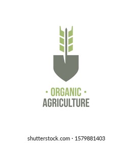 organic agriculture logo template for your farm and agriculture business. Editable vector file. 