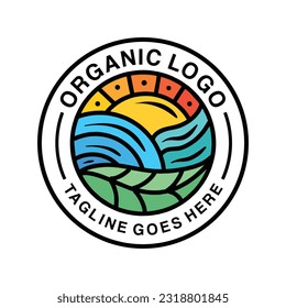 Organic Agriculture Logo Vector Graphic Design illustration Vintage style Badge Emblem Symbol and Icon