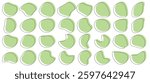Organic amoeba blob shape abstract green color with line vector illustration isolated on transparent background. Organic Green shape with fluid and irregular form. Abstract blob and amoeba figure.