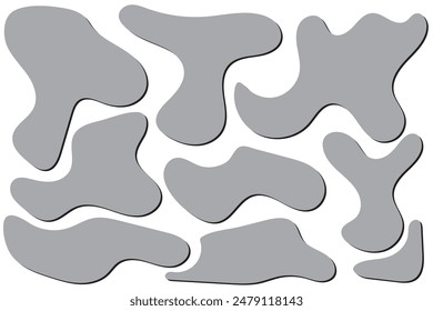  Organic amoeba blob shape abstract colorful vector illustration isolated on white background. Set of irregular round blot form graphic element. doodle drops collection. Contemporary banner.Blod vecto