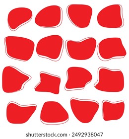 Forma orgánica de ameba blob abstracta con Ilustración vectorial de línea aislada sobre fondo transparente. Conjunto de elemento gráfico de forma de mancha redonda irregular. Gotas de garabato con círculo de contorno. diseño eps 10
