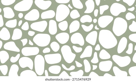 Patrón orgánico de Formas de Amoeba Blob. Fondo de Formas lisas de fluidos orgánicos de color verde. Ilustración vectorial.