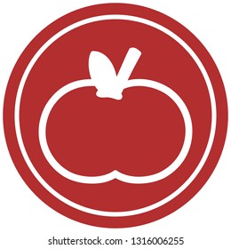 organic apple circular icon symbol