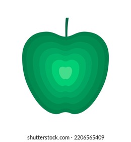Organic apple isolated on white background. Healthy lifestyle. Vector illustration in flat style.