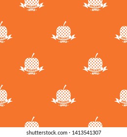Organic apple pattern vector orange for any web design best