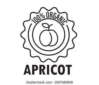 Apricot orgánico de estilo plano. Logo vectorial Apricot. Icono de Apricot. Objeto aislado. Comida natural. Ilustración vectorial. Apricot sobre fondo blanco