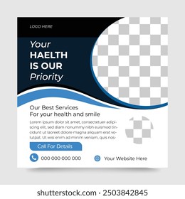 the organic background of medical agency social media pack template premium vector