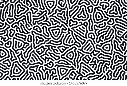 Organic background with rounded lines. Black and white vector trendy pattern. Linear design.