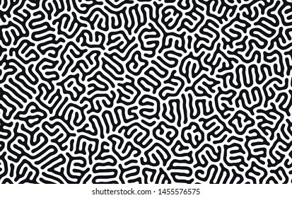 Organic background with rounded lines. Black and white vector trendy pattern. Linear design.