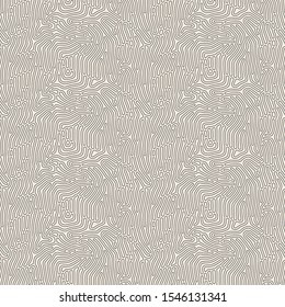 Organic background with rounded lines. Diffusion reaction seamless pattern. Linear design with biological shapes. Abstract vector illustration in black and white.