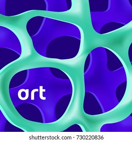Organic background template. Green sea coral reef modern banner. Abstract cover. Art concept. Used for print or web project. Vector design illustration. 