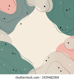 Organic backgrounds. Stylish editable templates in pastel colors for social media posts or web banners. Vector 10 EPS.