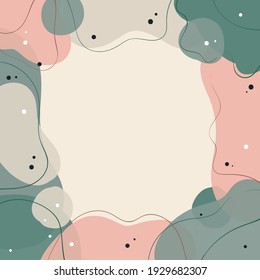 Organic backgrounds. Stylish editable templates in pastel colors for social media posts or web banners. Vector 10 EPS.