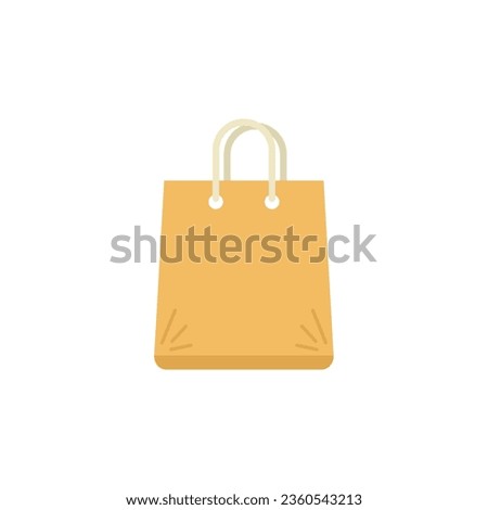 Organic bag icon flat vector. Food paper. Recycle pack isolated