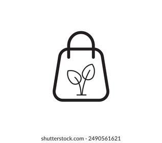 Plantilla del logotipo del elemento del diseño del Vector del icono del bolso orgánico
