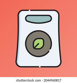 Organic Bag Icon Vector Illustration. Flat Outline Cartoon. Sustainable Energy Icon Concept Isolated Premium Vector