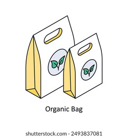 Organic Bag Isometric style icon. Symbol on White background EPS 10 File 