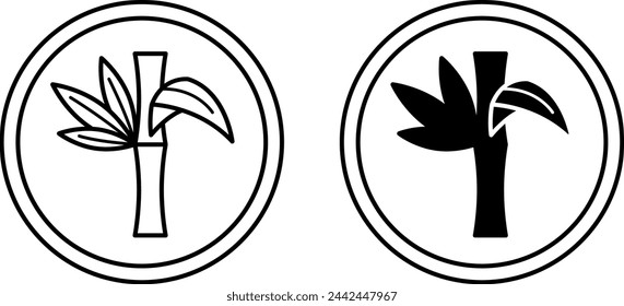 Organische Bambussymbole. Bio- und Naturstoff. Bambus Kleidungsstück Tag Symbol. Bambusblätter