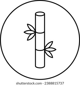 Organic bamboo, thin line web icon. Outline icon. Simple vector illustration.