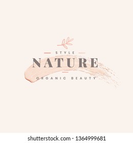 Organic beauty product logo design vector