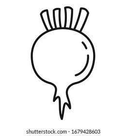 Organic beet icon. Outline organic beet vector icon for web design isolated on white background