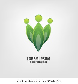 Organic, bio logo design idea. Logo community icon. Template Design Logos