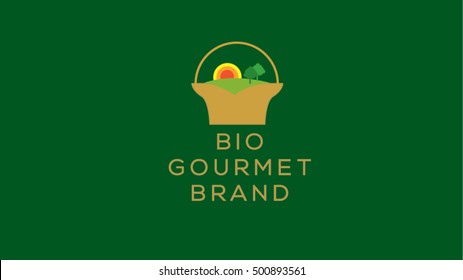Organic bio production vector logo template