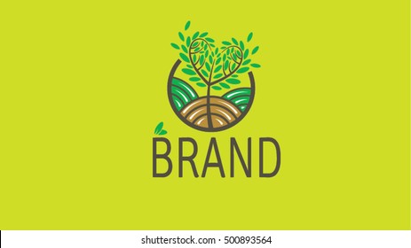 Organic bio production vector logo template