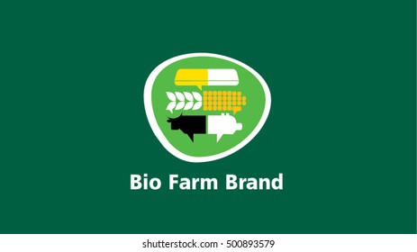 Organic bio production vector logo template