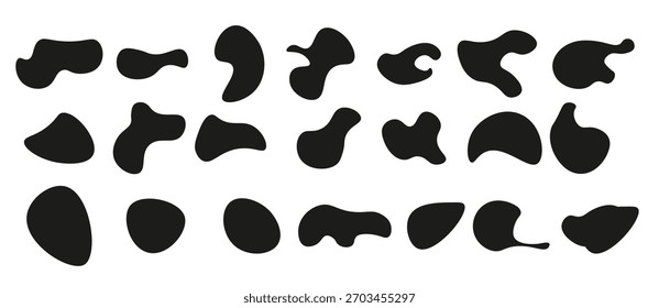 organic black blob with irregular shape abstract blotches