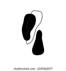 Organic black blobs irregular shape. Abstract fluid shapes vector set, simple water forms