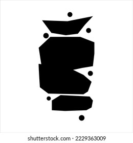 Organic black blobs irregular shape. Abstract shapes vector set, simple forms