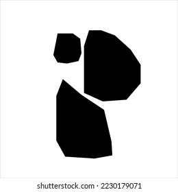 Organic black blobs irregular shape. Abstract shapes vector set, simple forms