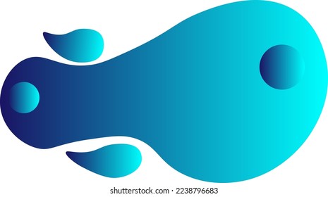 Organic black blobs irregular shape. Abstract fluid shapes vector set, simple water forms. Gradient blob