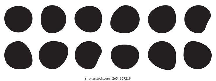 Organic black blobs of irregular shape. silhouettes Design, blob icon Set, Random blob shapes. Blob shape vector illustration EPS 10.