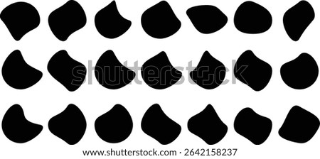 Organic black blobs of irregular shape. silhouettes Design, blob icon Set, Random blob shapes. Blob shape vector illustration EPS 10.