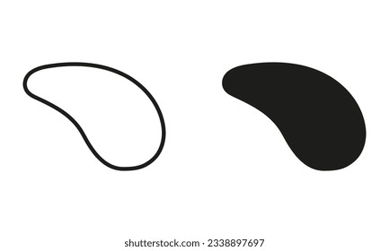 Organic Blob. Abstract Amorphous Splodge. Irregular Liquid Design Form, Stone, Pebble Collection. Random Shape Line and Silhouette Black Icon Set. Isolated Vector Illustration.