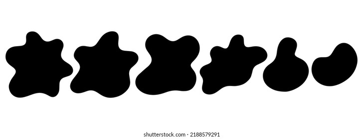 Organic blob, blot. Random blob organic geometric round pattern isolated on white background. Random blotch, inkblot. vector illustration.