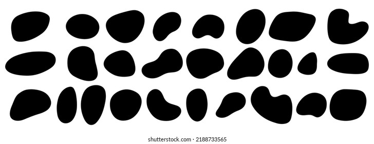 Organischer Bauch, Bart. Random blob organische geometrische runde Muster einzeln auf weißem Hintergrund. Zufällige Blöcke, inkblot. Vektorgrafik.