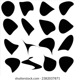 Organic blob, blot. Random blob organic geometric round pattern isolated on white background. Random blotch, inkblot. vector illustration.