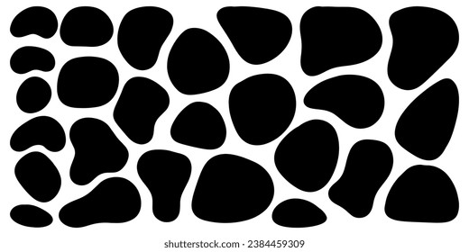 Organic blob, blot. Random blob organic geometric round pattern isolated on white background. Random blotch, inkblot. vector illustration.