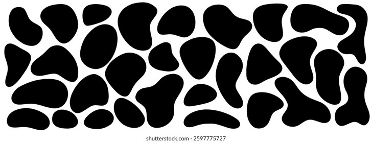 Organic blob, blot. Random blob organic geometric round pattern isolated on white background. Random blotch, inkblot. vector illustration.