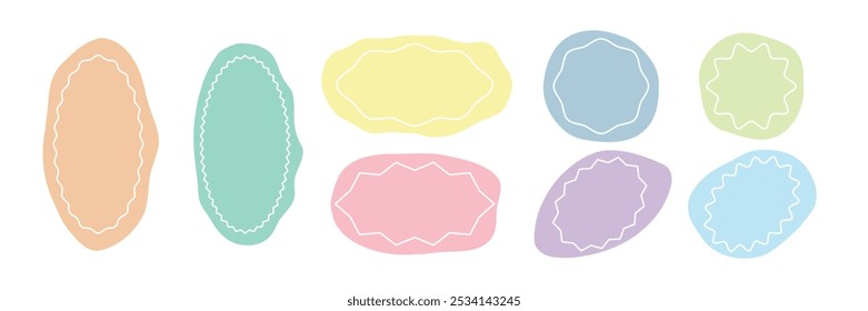 Quadros de Blob Orgânico. Formas de fluido de bolhas para texto. Forma de vários irregulares. Ilustração vetorial