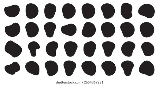 Organic blob icon set. Set of irregular abstract black organic shaped blobs elements design. vector illustration eps 10.