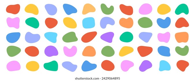 Organic blob, irregular, blotch shapes vector set